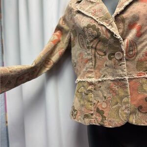 JANE MONTGAT PAISLEY TAILORED BLAZER - BLACK